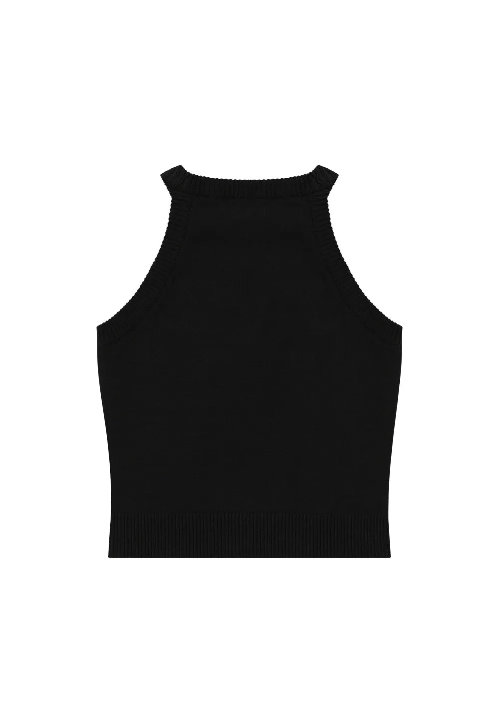 WOOALONG  |Sleeveless Halter Neck Street Style Plain Cotton Logo