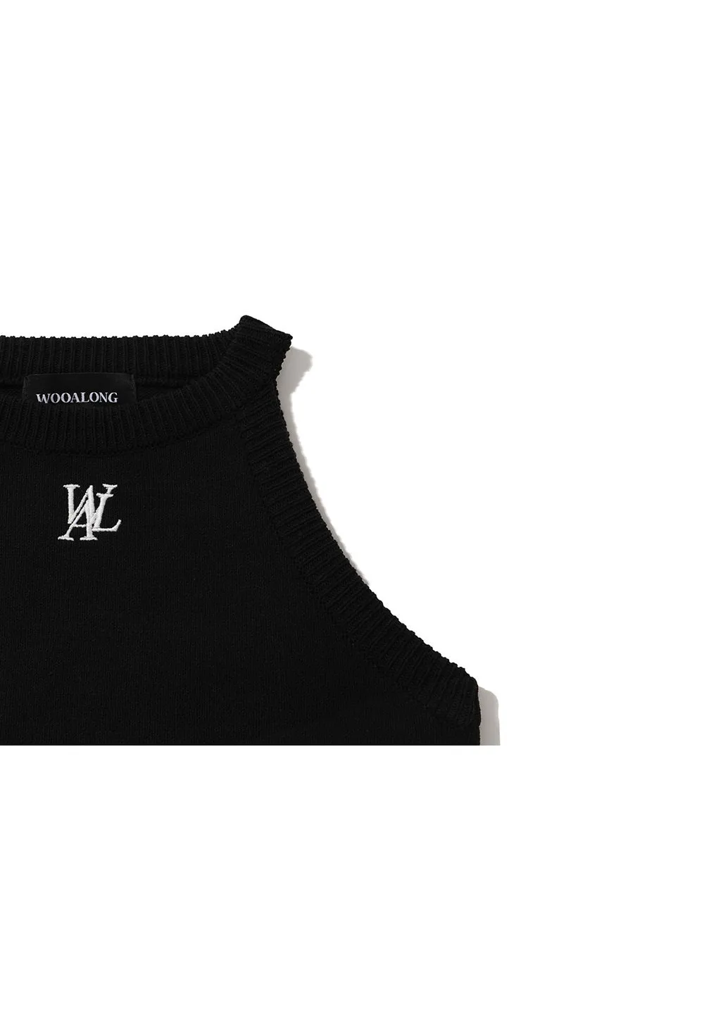 WOOALONG  |Sleeveless Halter Neck Street Style Plain Cotton Logo